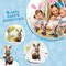 6 PCS Easter Bunny Decorations Indoor, Easter Bunny Wooden Signs, Table Centerpieces Easter Rabbit with Basket Egg